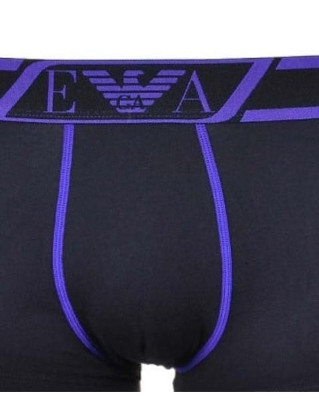 Emporio Armani Blue Logo Waist-Edge Boxers for men