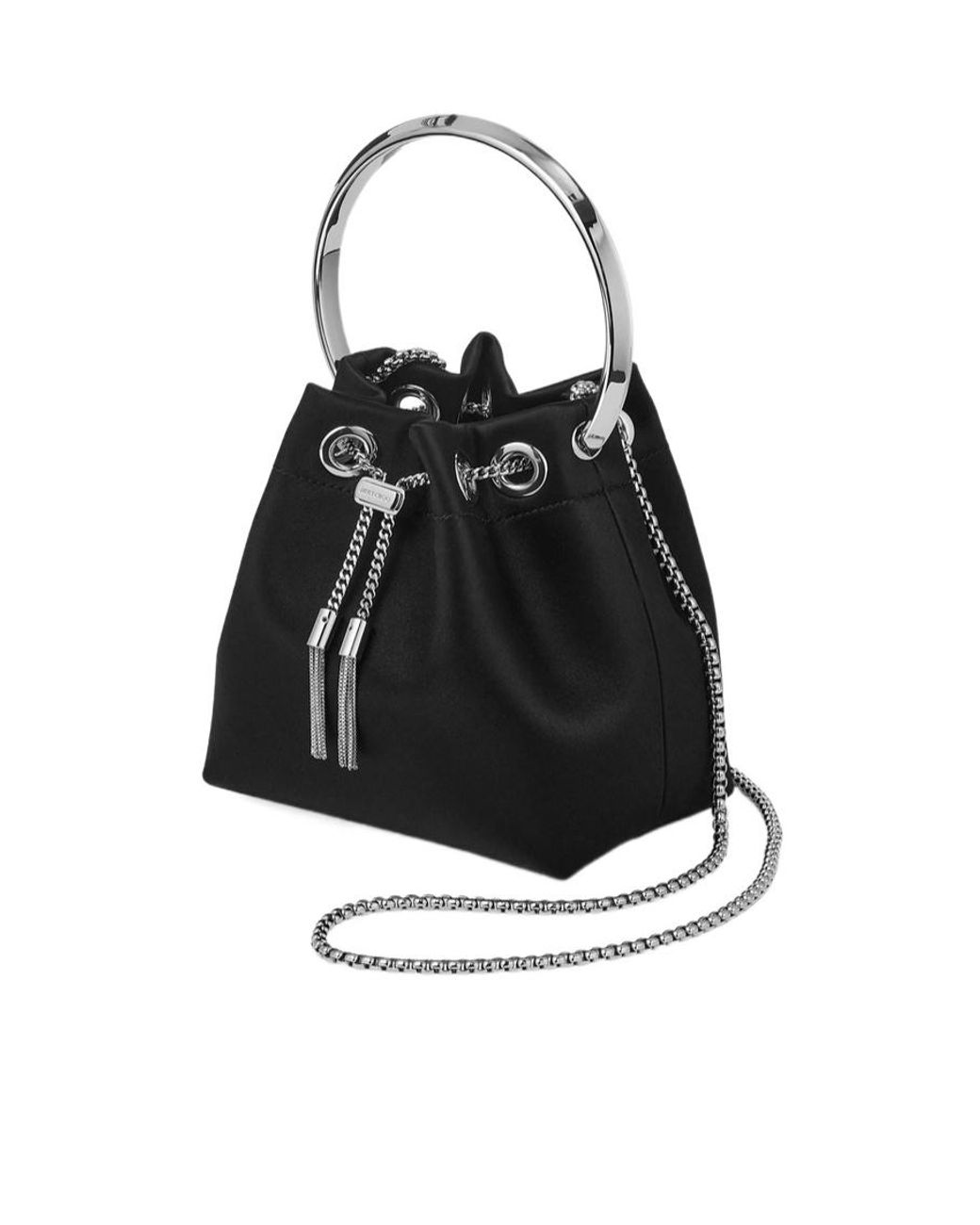 Jimmy Choo Black Drawstring Shoulder Bag