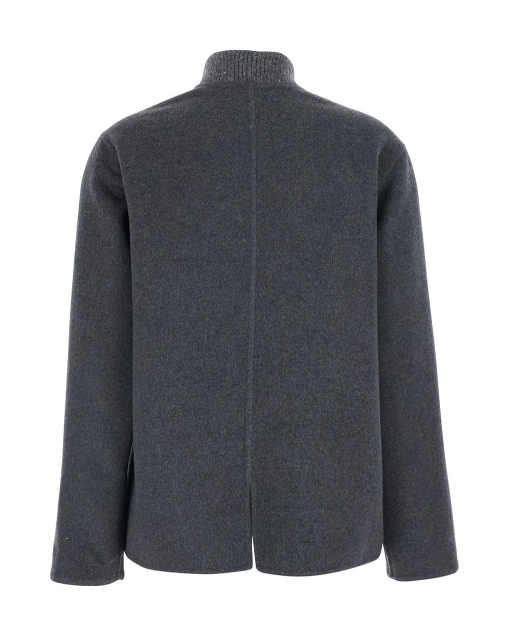 Fabiana Filippi Gray Zip Front Collar Coats
