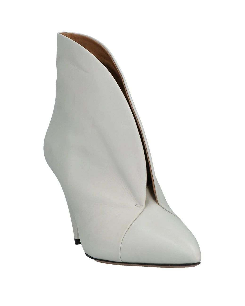 Isabel Marant White Minimalist Leather Ankle Boots