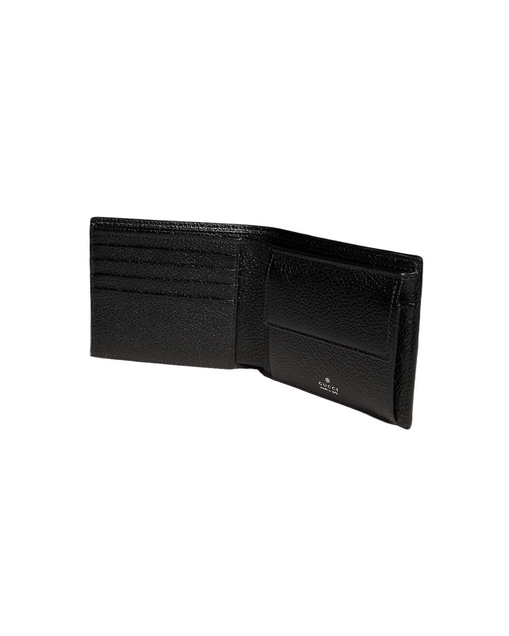Gucci Black Bi-Fold Coin Wallet With Web for men