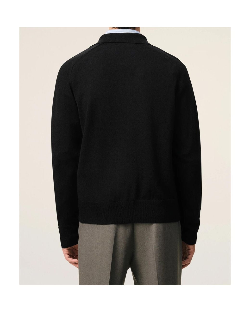 AMI Black Ami Button-Up Logo Cardigan for men