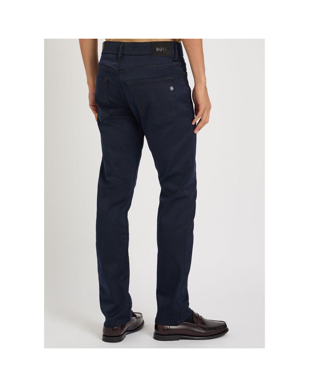Boss Blue Casual Slim-Fit Trousers for men