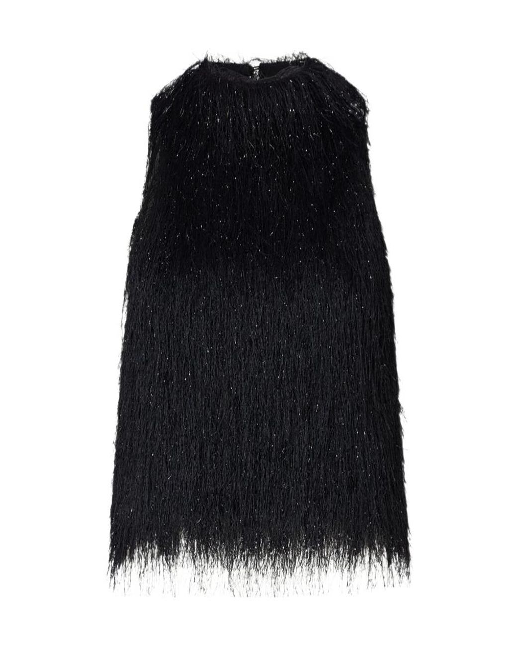 Liu Jo Black Tassel-Decorated Top
