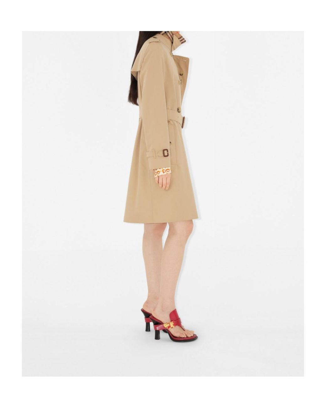 Burberry Natural Gabardine Kensington Mid-Length Trench Coat