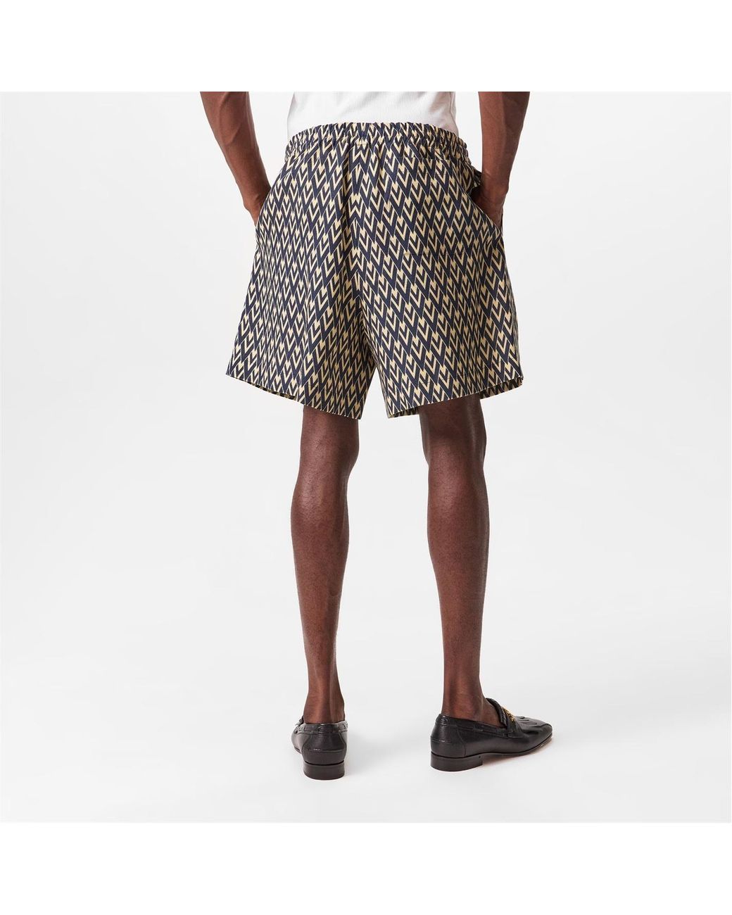 Valentino Blue Printed Graphic Shorts for men