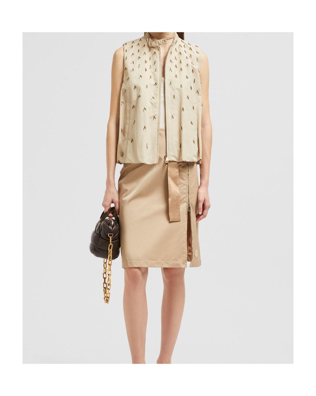 Moncler Natural Zipped Skirt