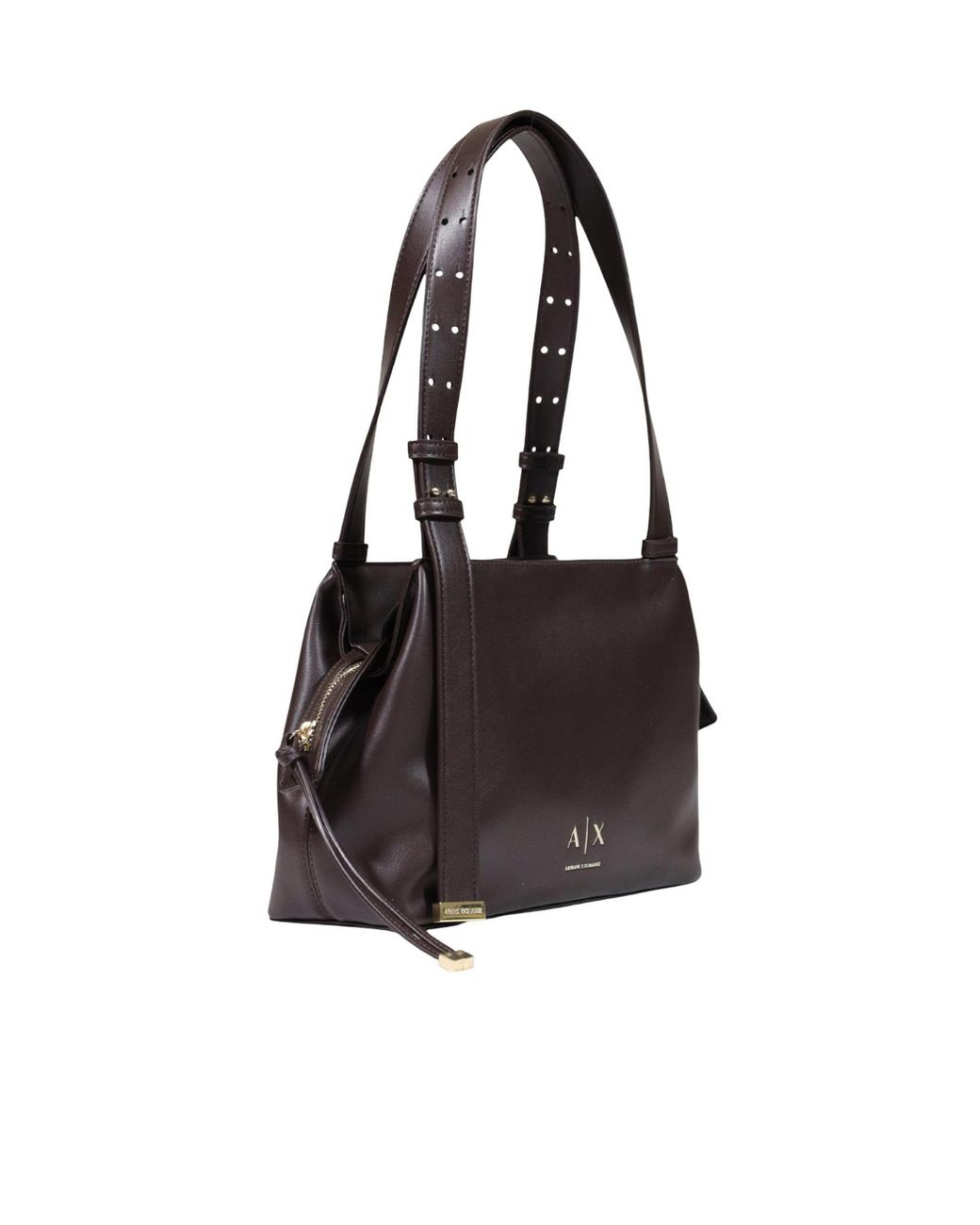 ARMANI EXCHANGE Brown Adjustable-Strap Logo-Print Shoulder Bag