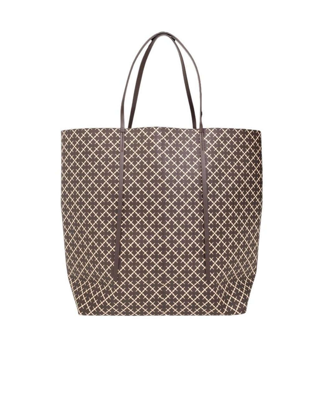 By Malene Birger Brown Signature Pattern Tote Bag