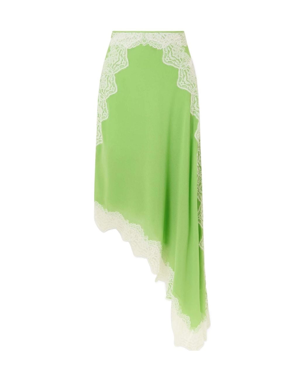 Christopher Esber Green Verve Lace-Detail Asymmetric Skirt