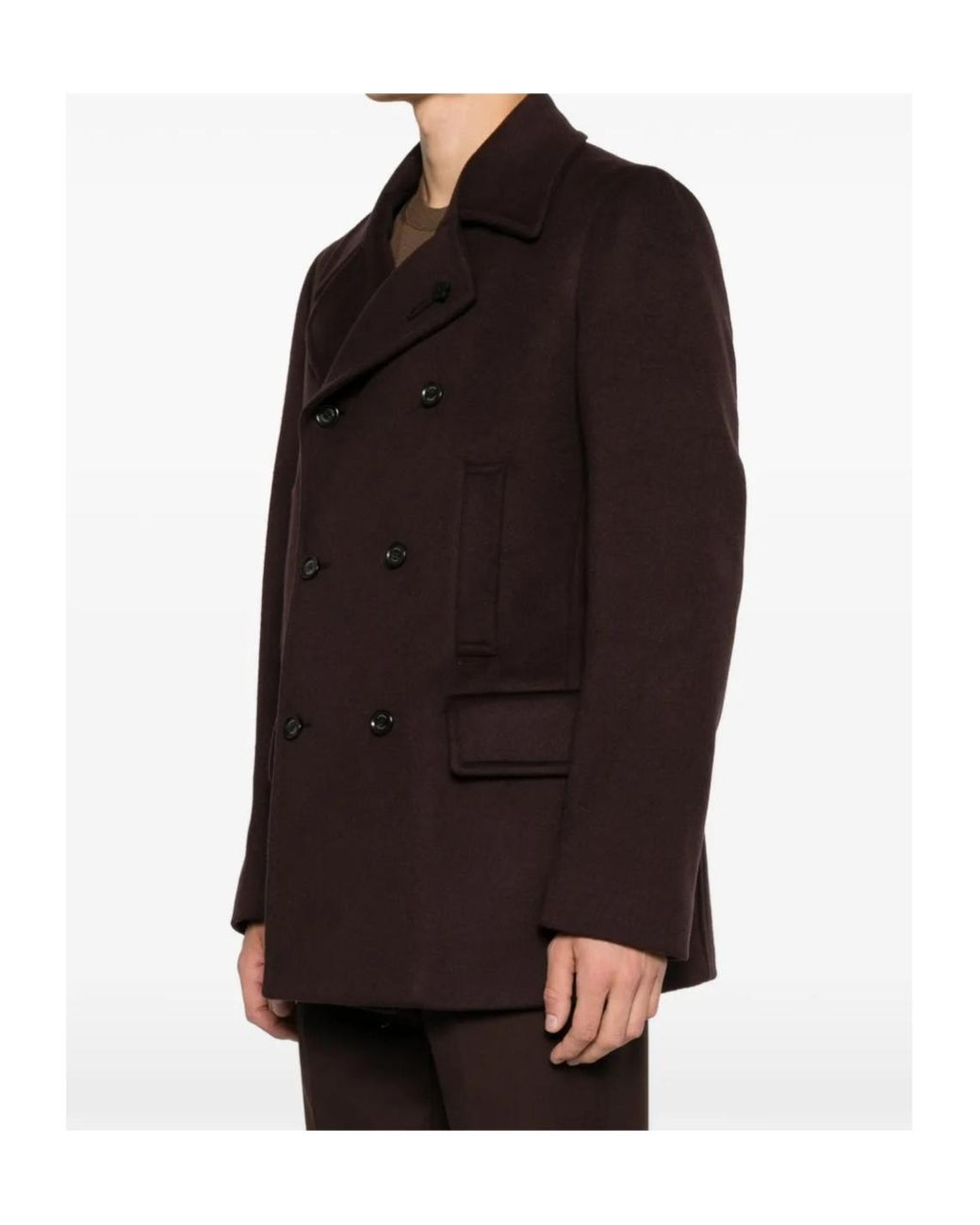 Lardini Brown Double-Breasted Coat for men