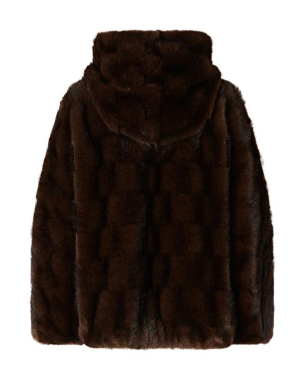 Pinko Brown Faux Fur Hooded Jacket