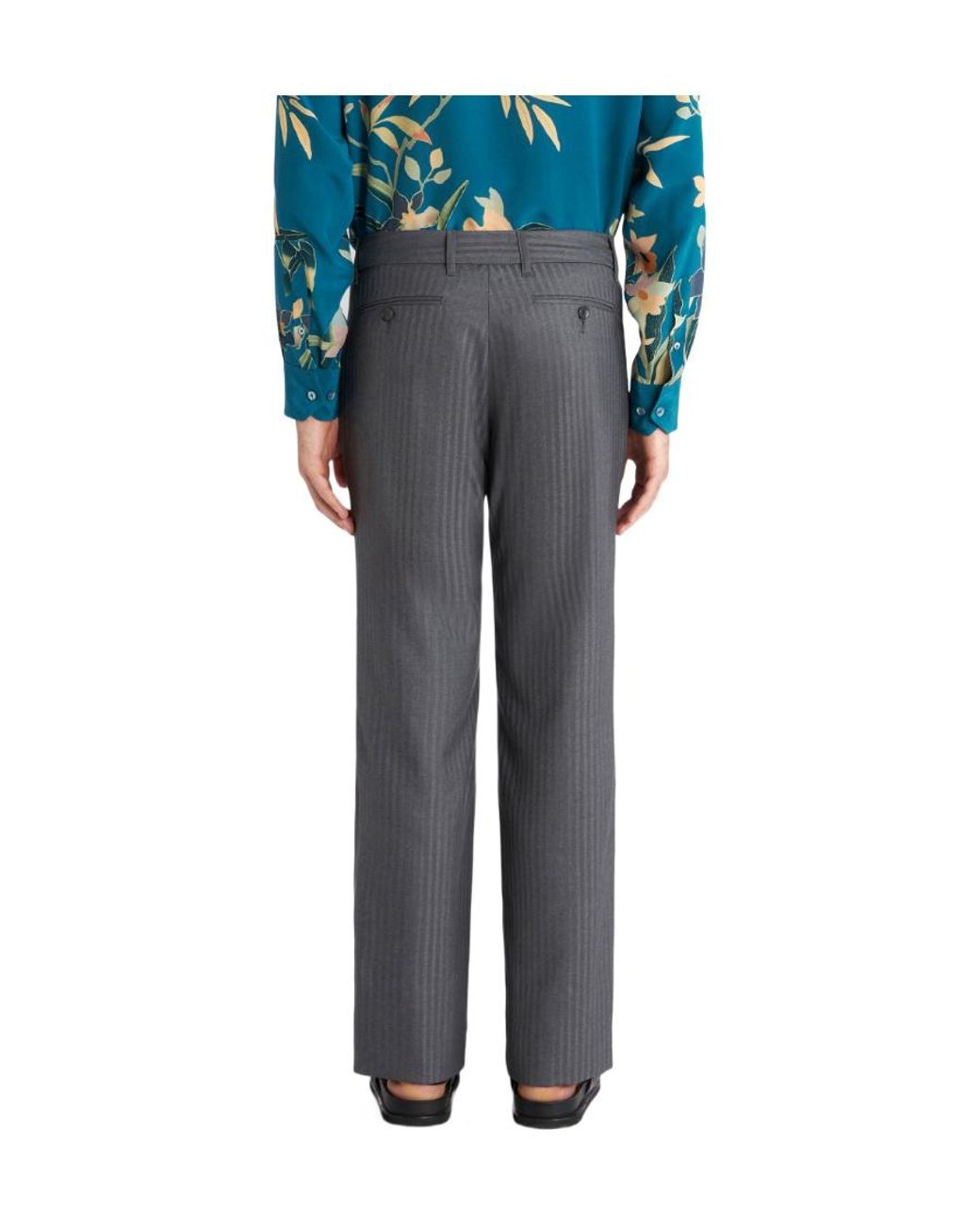 Etro Gray Straight Leg Tailored Pants for men