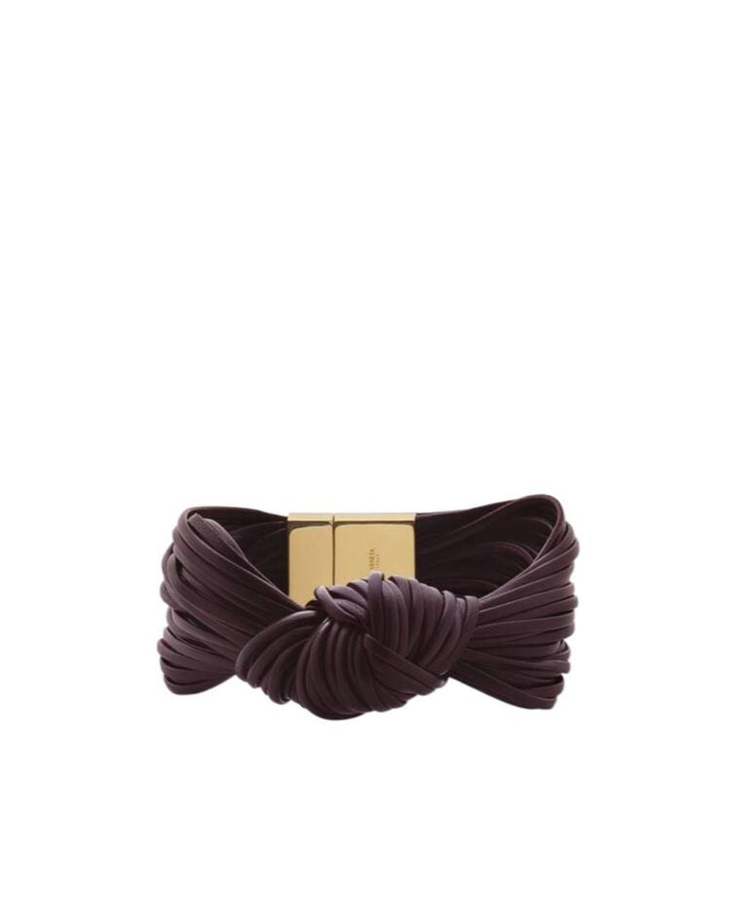 Bottega Veneta White Knot Leather Bracelet