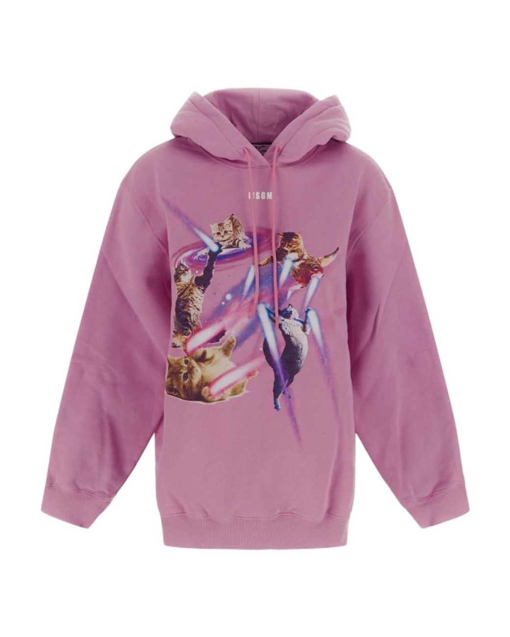 MSGM Purple Graphic-Print Long-Sleeve Hoodie