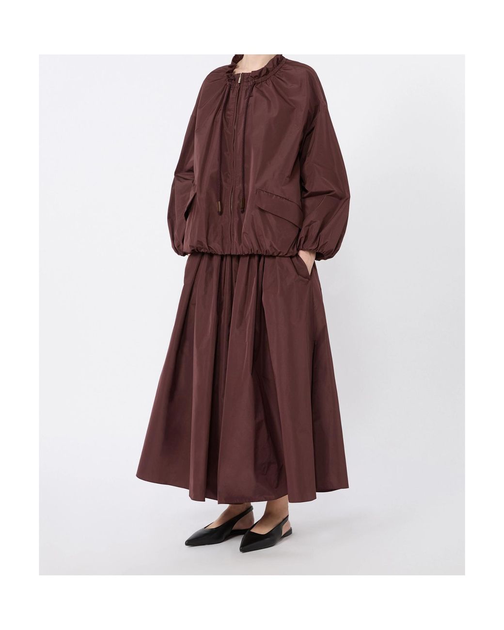 Max Mara Purple Pleated Maxi Skirt