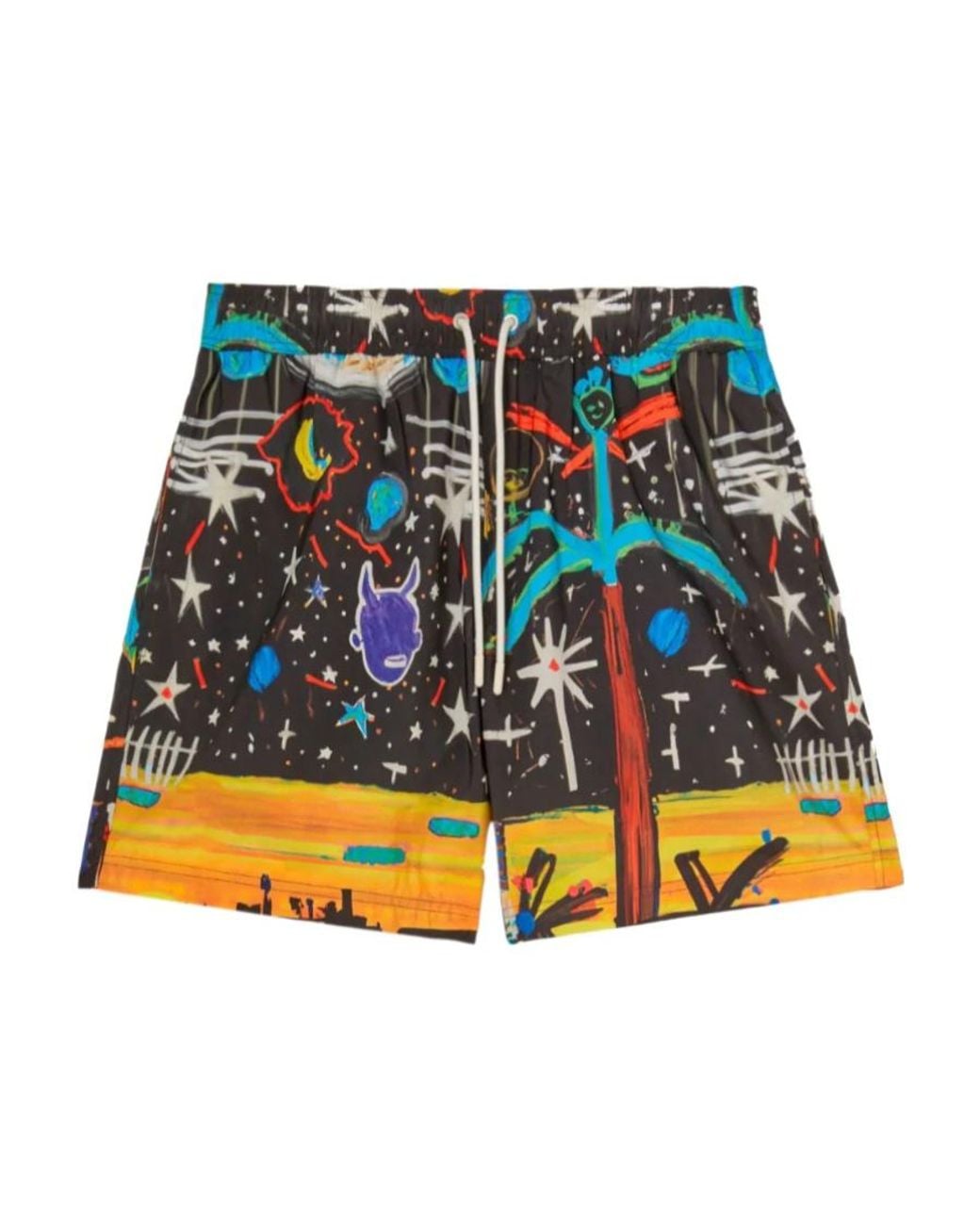Palm Angels Multicolor Starry Night Drawstring Swim Shorts for men