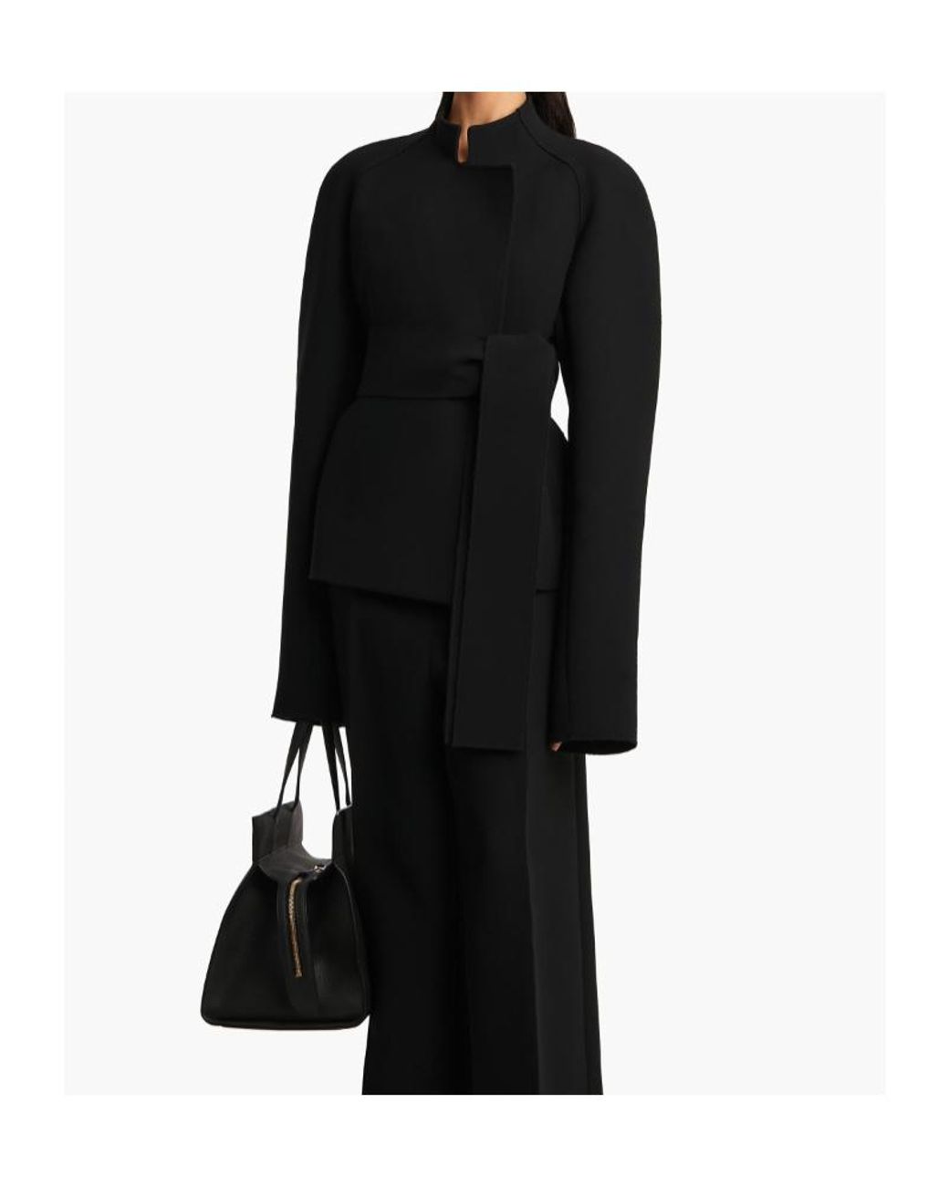 Khaite Black Edith Long-Sleeved Belted Jacket