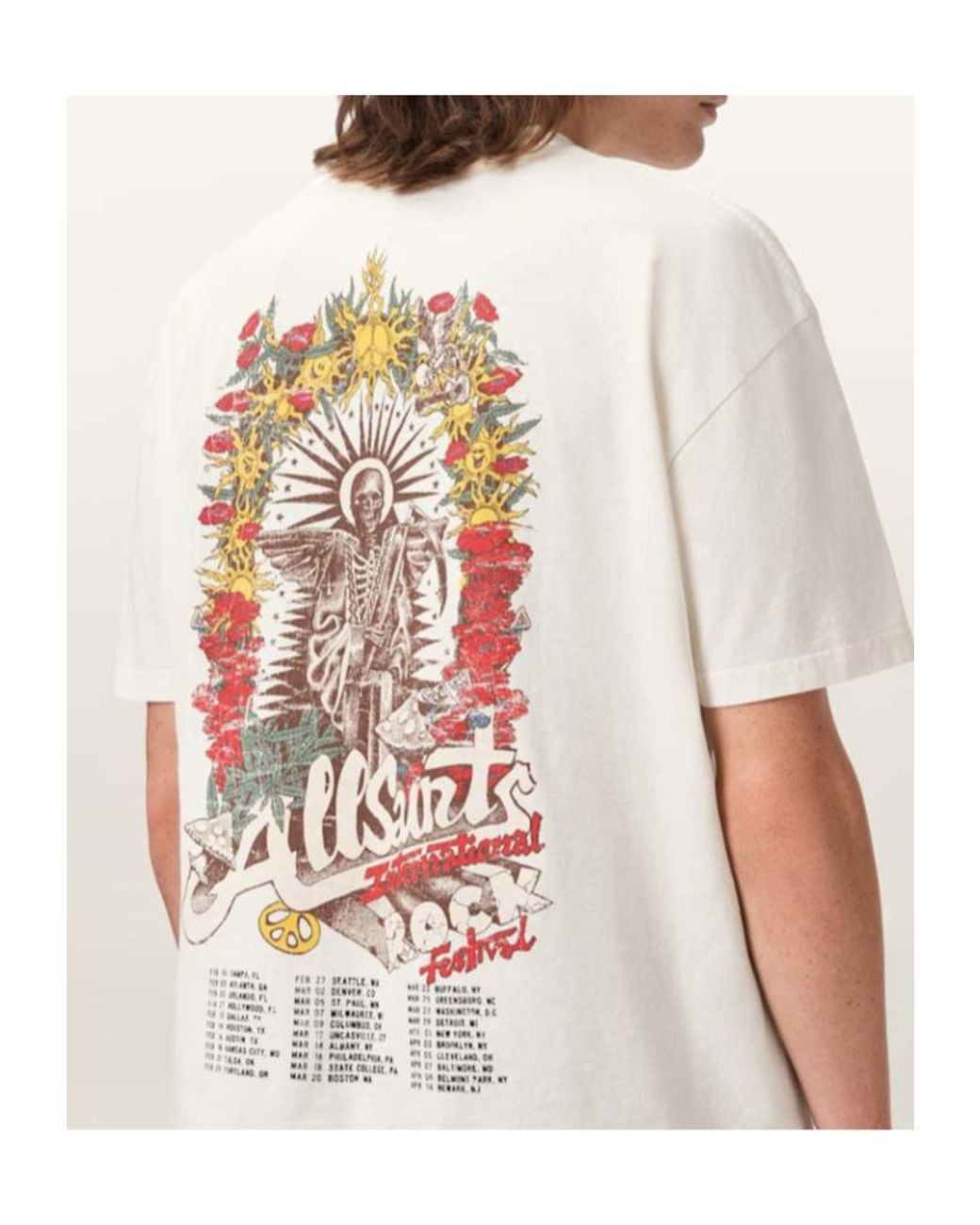 AllSaints White Organic Cotton Roque T-Shirt for men