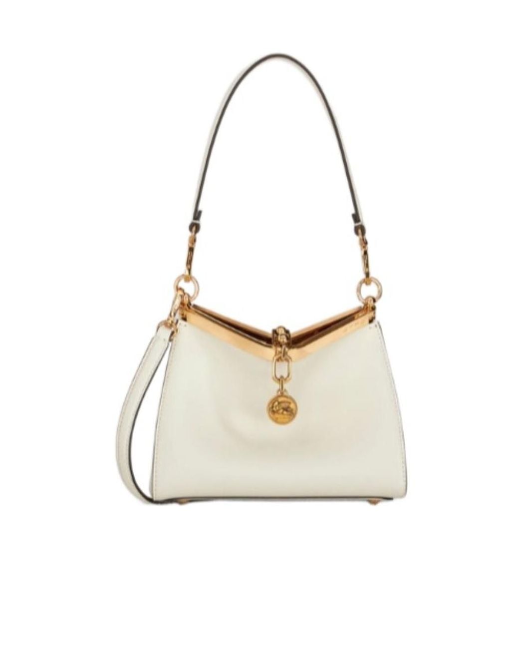 Etro White Vela Logo Charm Mini Shoulder Bag