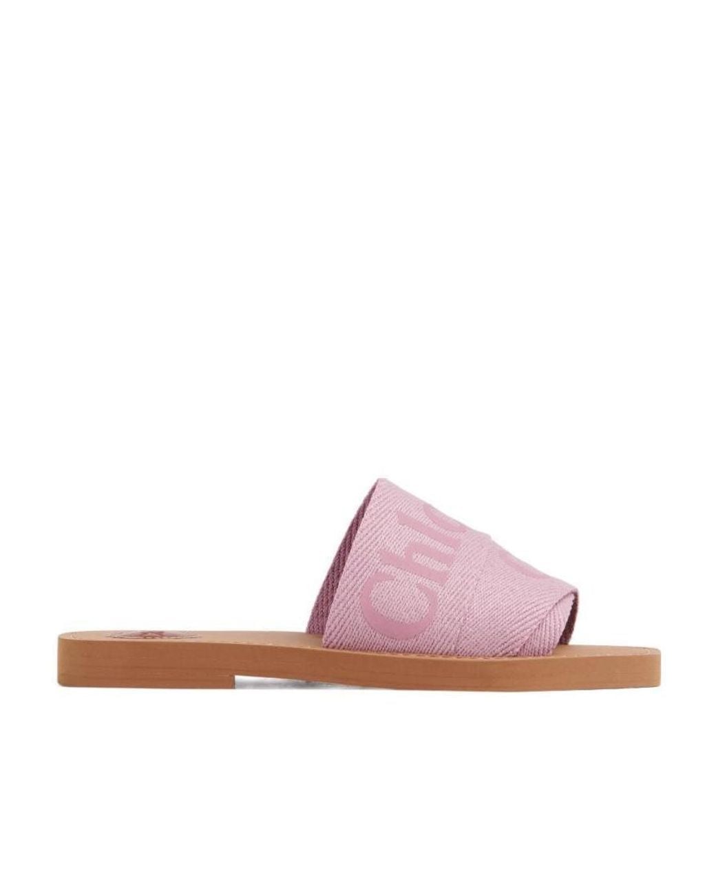 Chloé Pink Woody Flat Slides