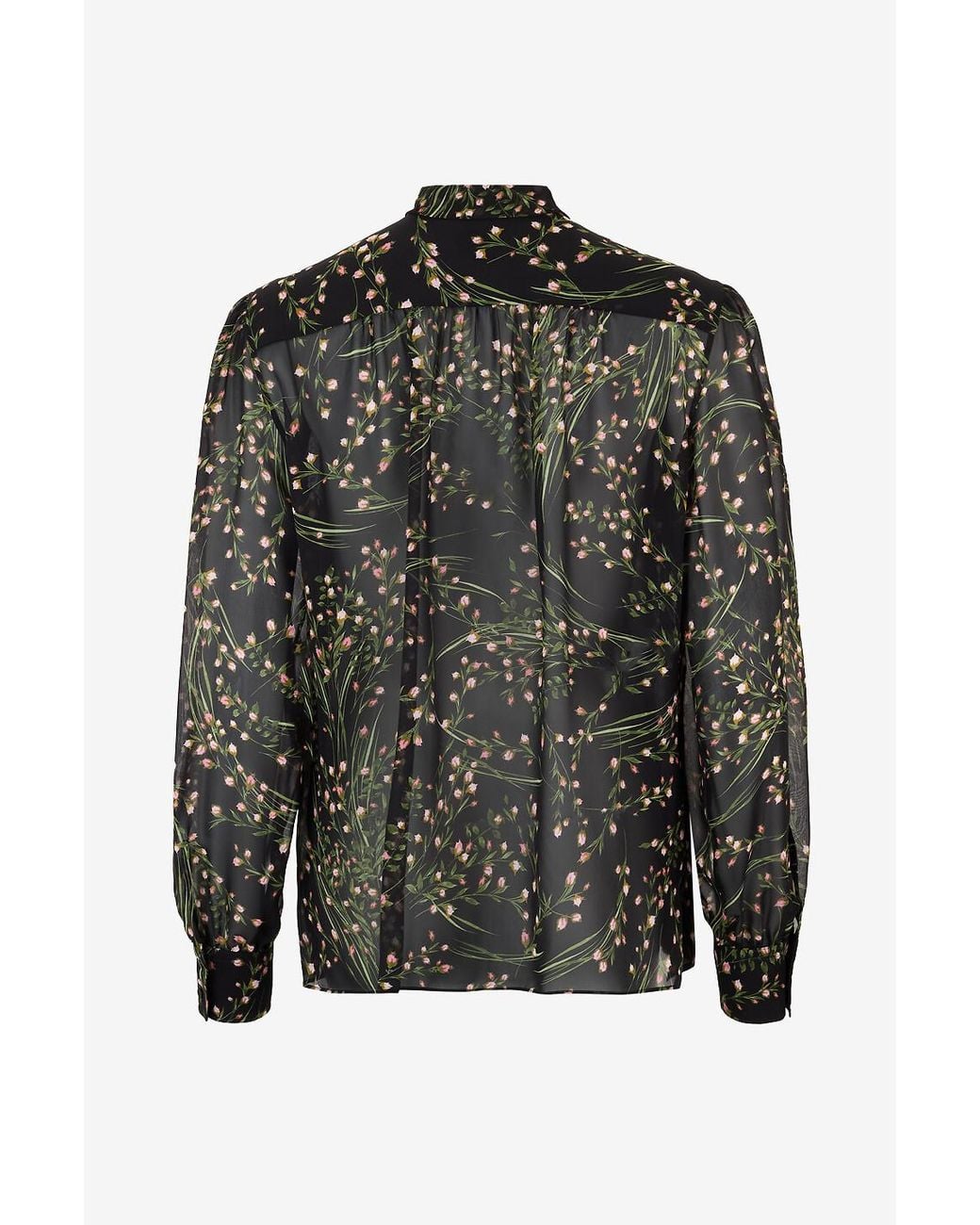 Giambattista Valli Black Wildflower-Print Shirt