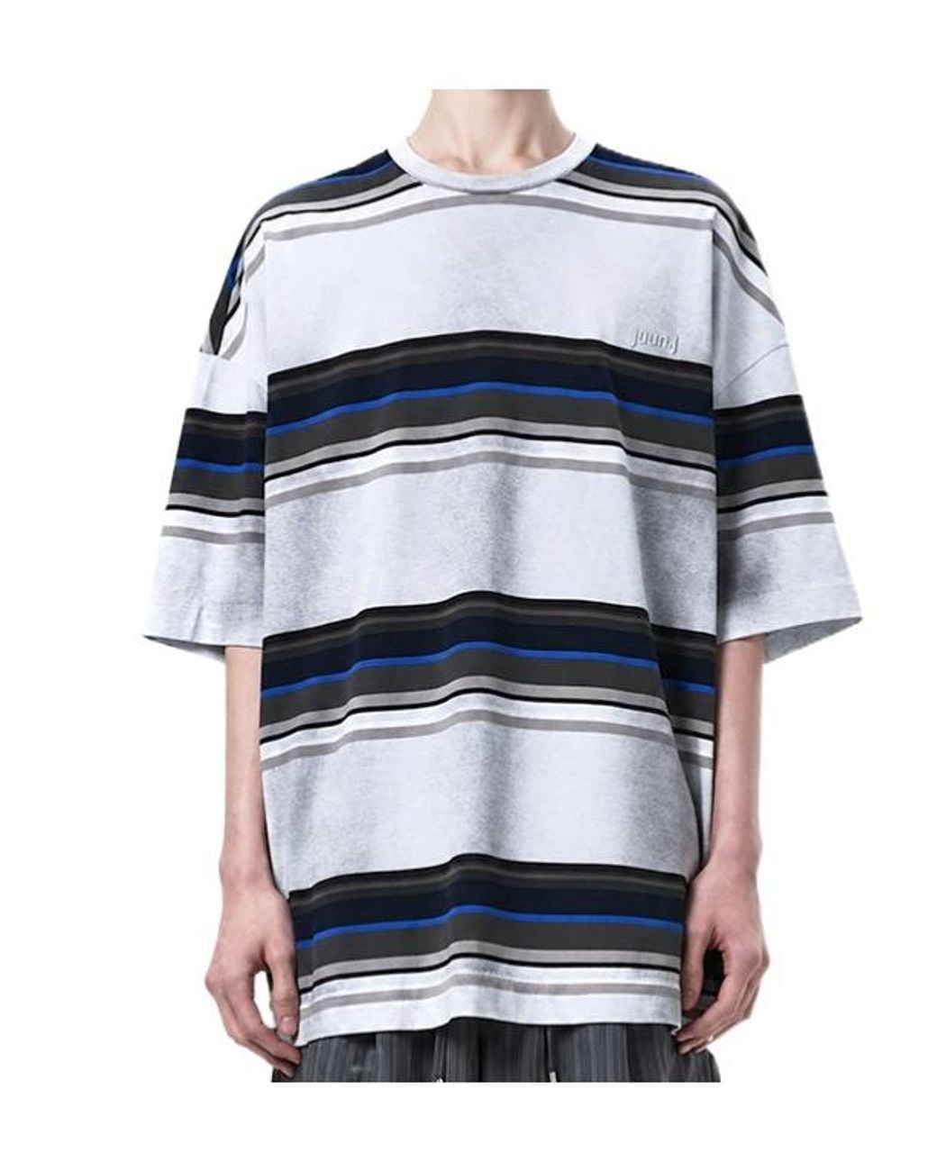 Juun.J Blue Striped T-Shirt for men