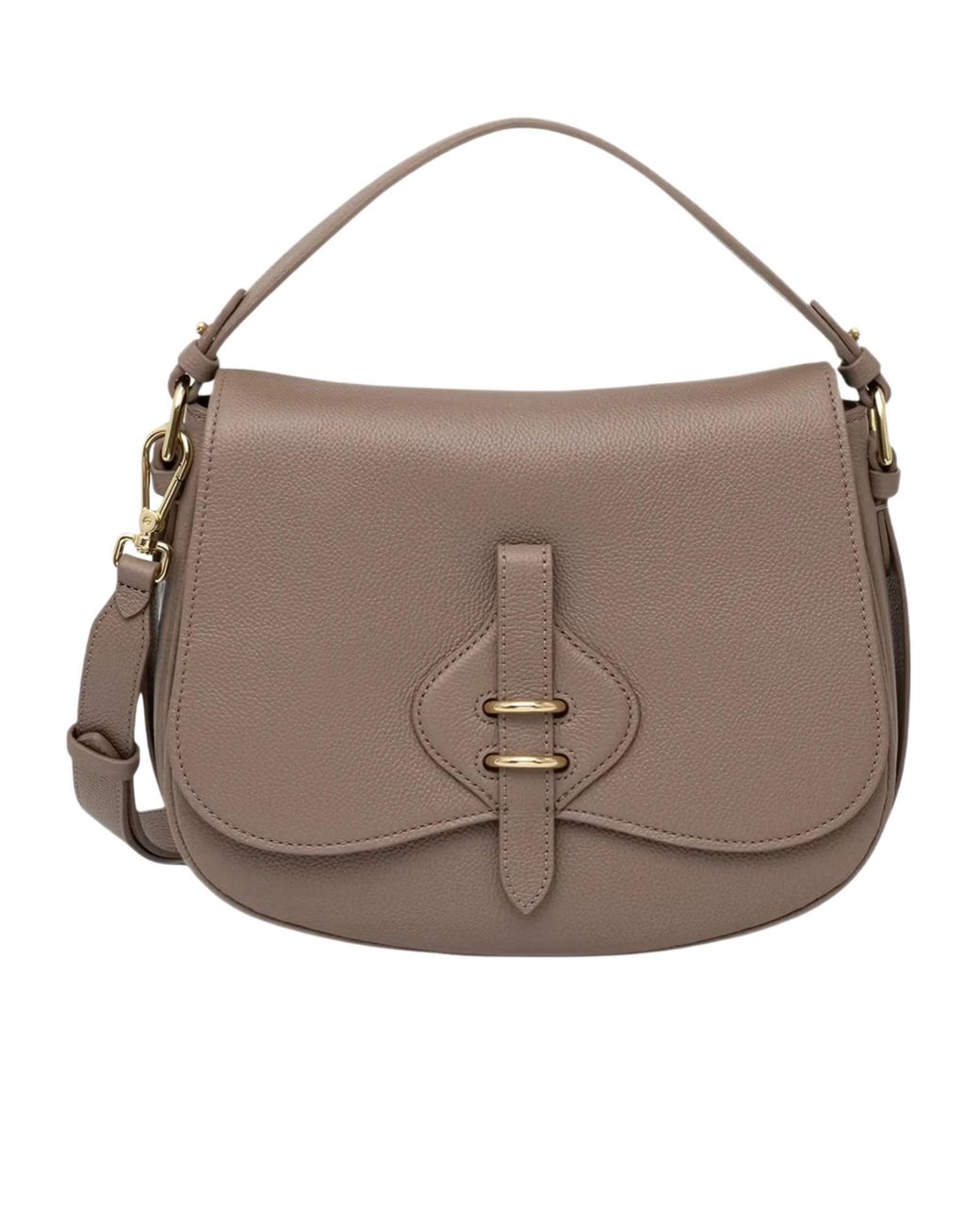 Coccinelle Brown Logo-Detai Leather Shoulder Bag