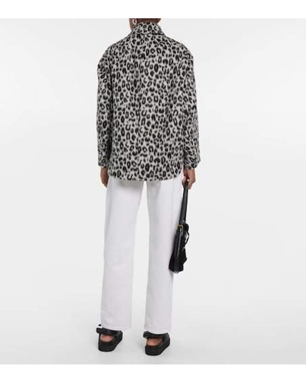 Isabel Marant White Odelino Leopard-Print Virgin Wool Jacket