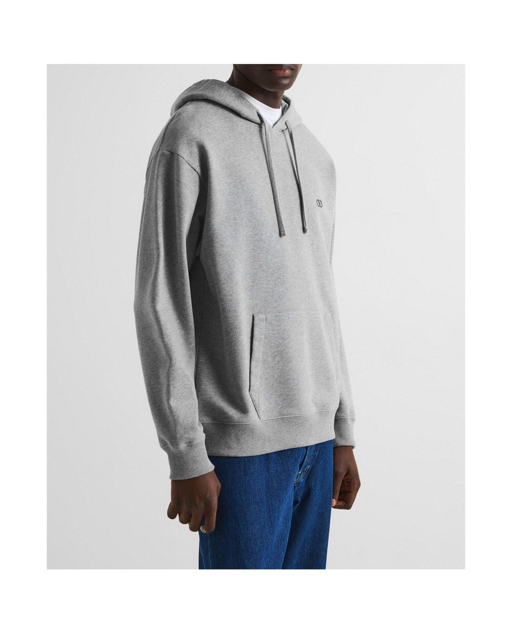 Valentino Gray Pullover Hoodie for men