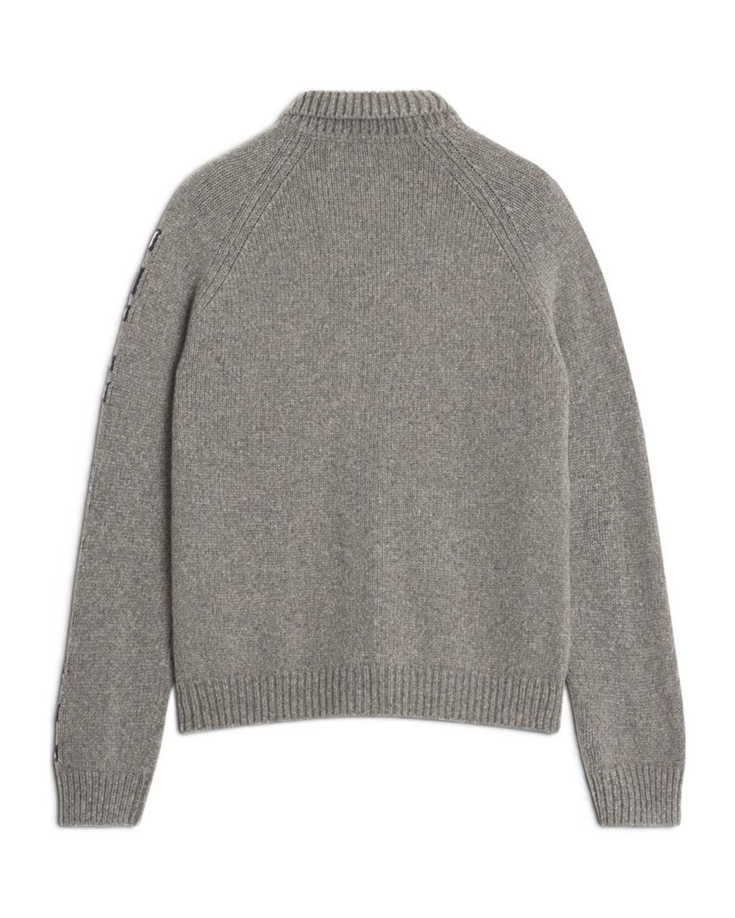 Maison Kitsuné Gray Maison Kitsuné College Knitted Jacket for men