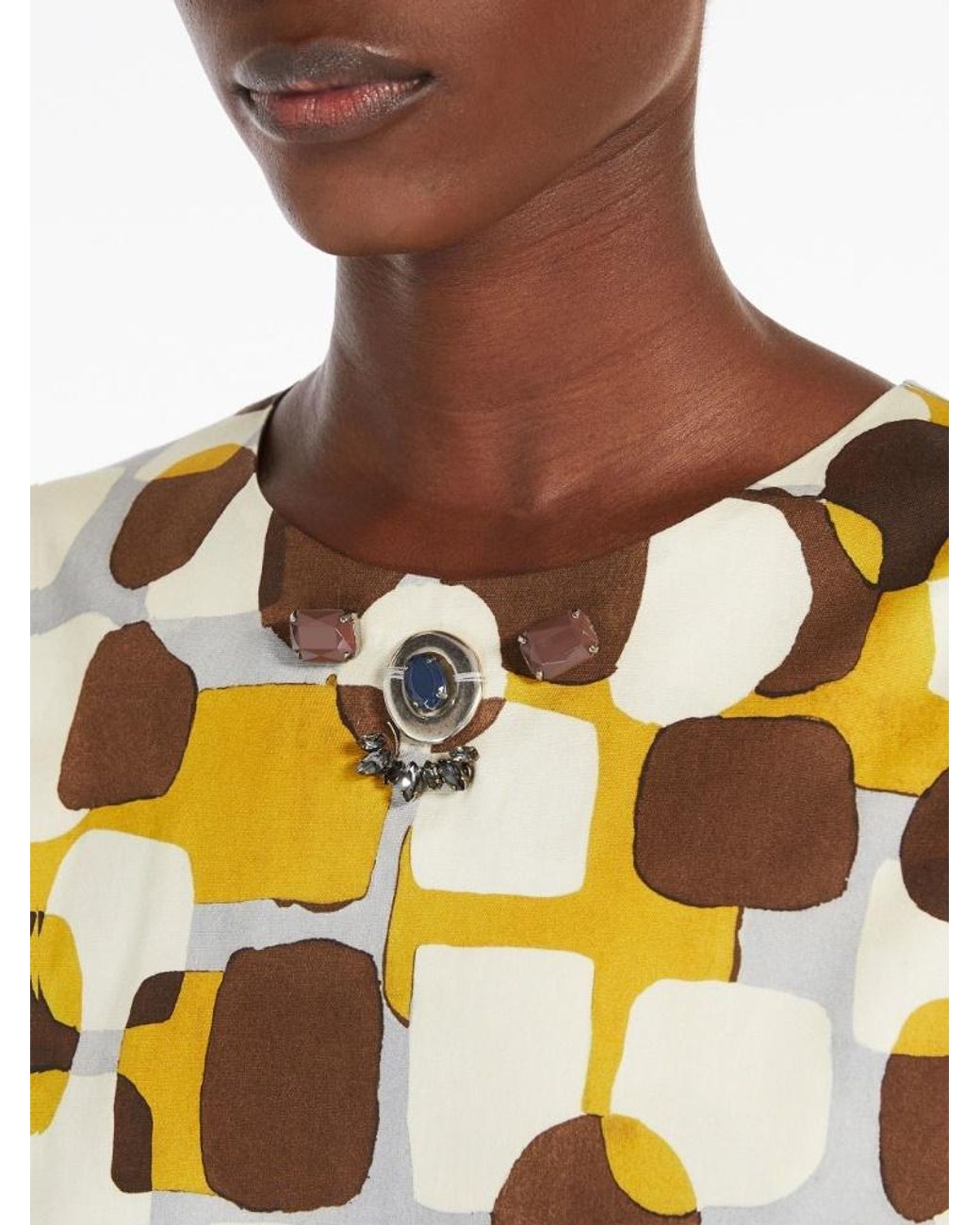 Max Mara Metallic 'S Crewneck Sleeveless Dress