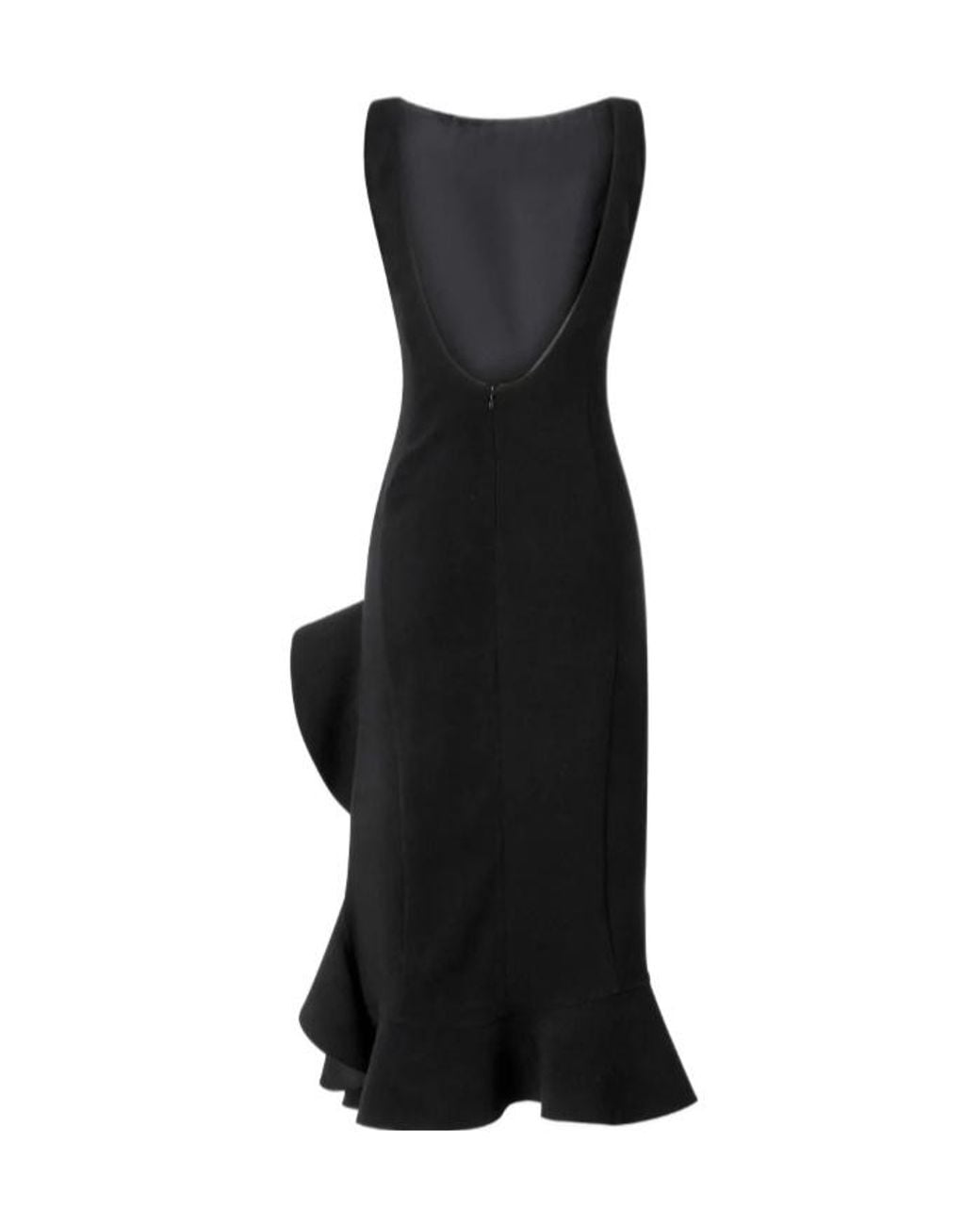 Pinko Black Fitted Dress With Flounces