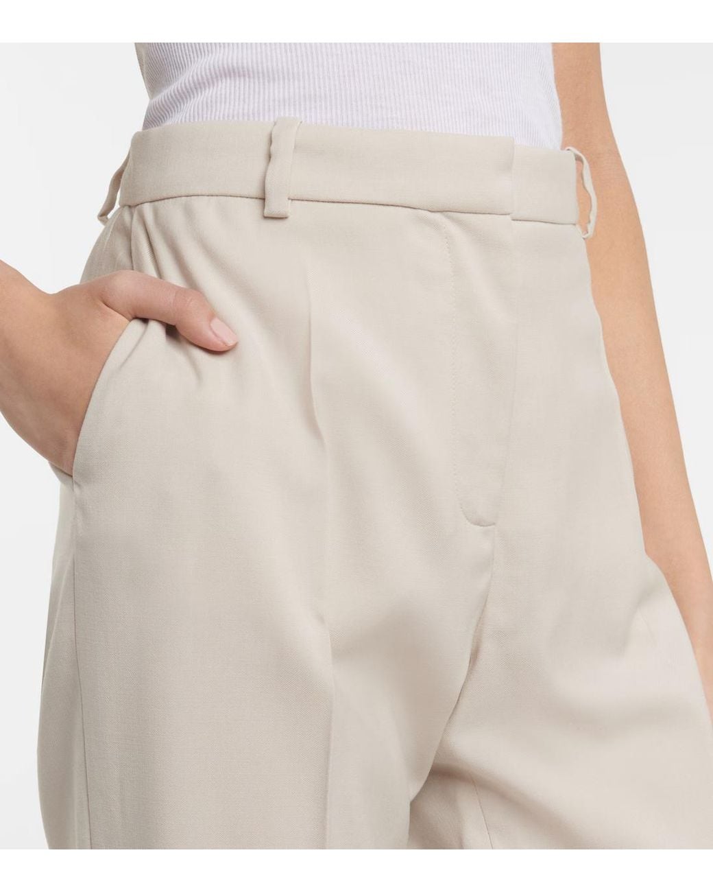 Joseph Natural Pleated Zipper Casual Pants