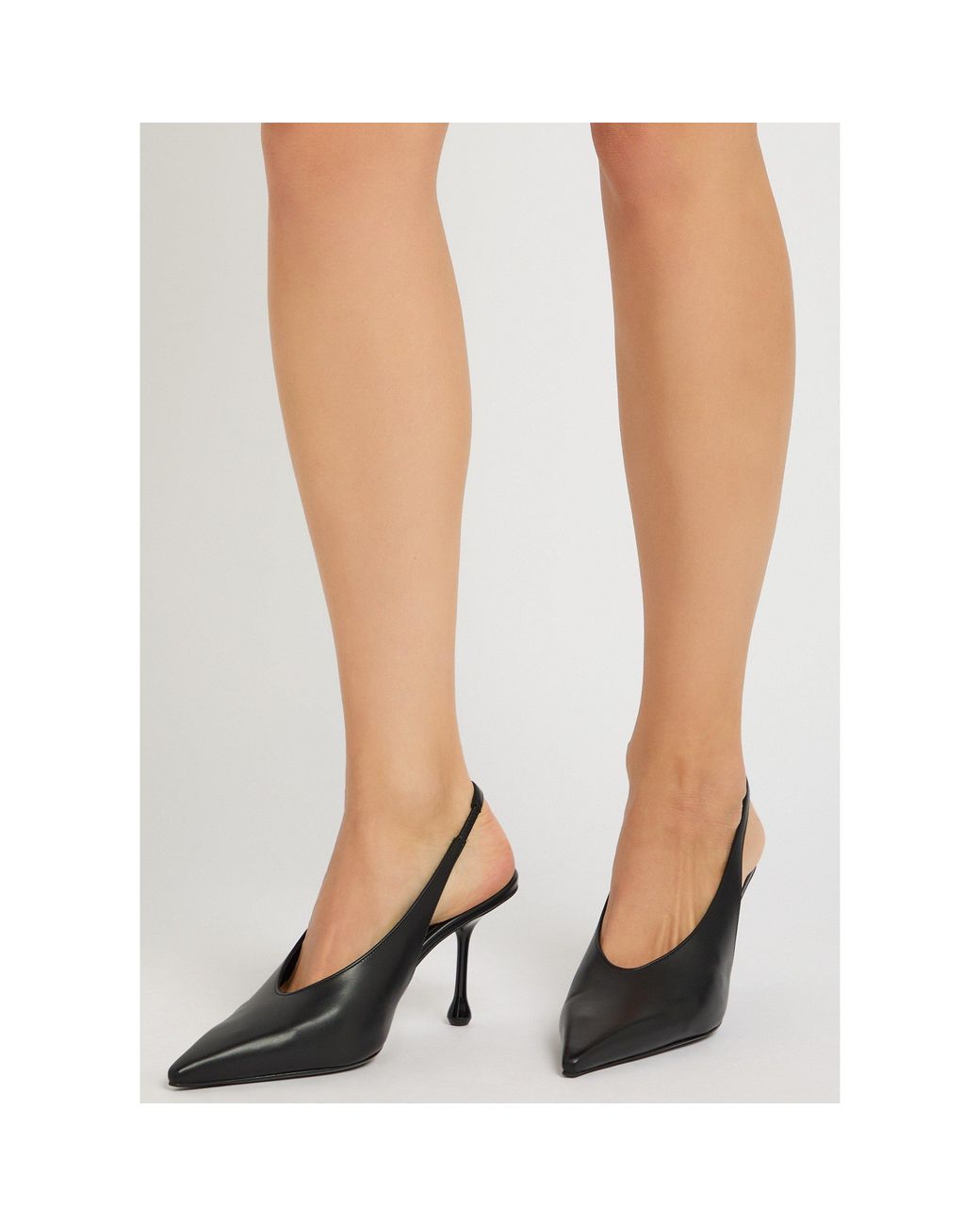 Jimmy Choo Black Leather Slingback Heels