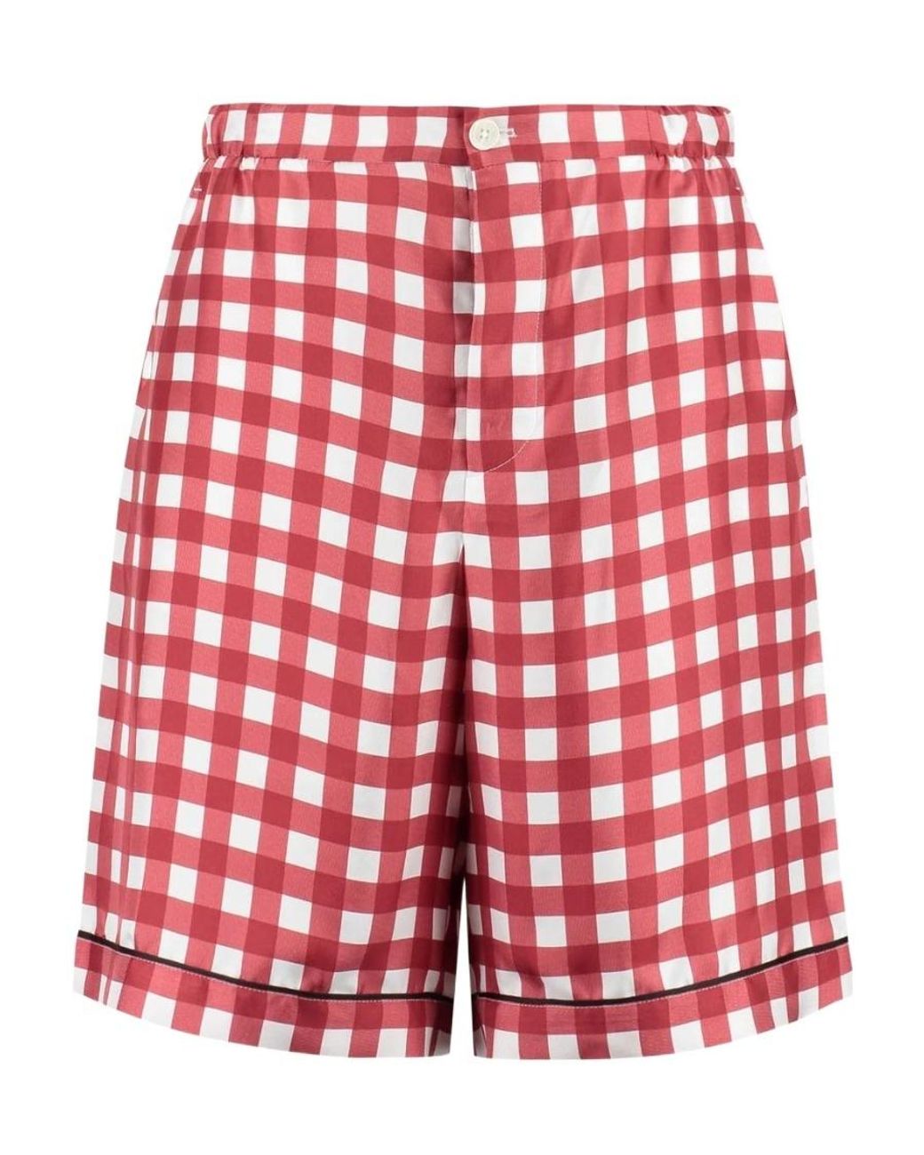 Prada Red Plaid Shorts