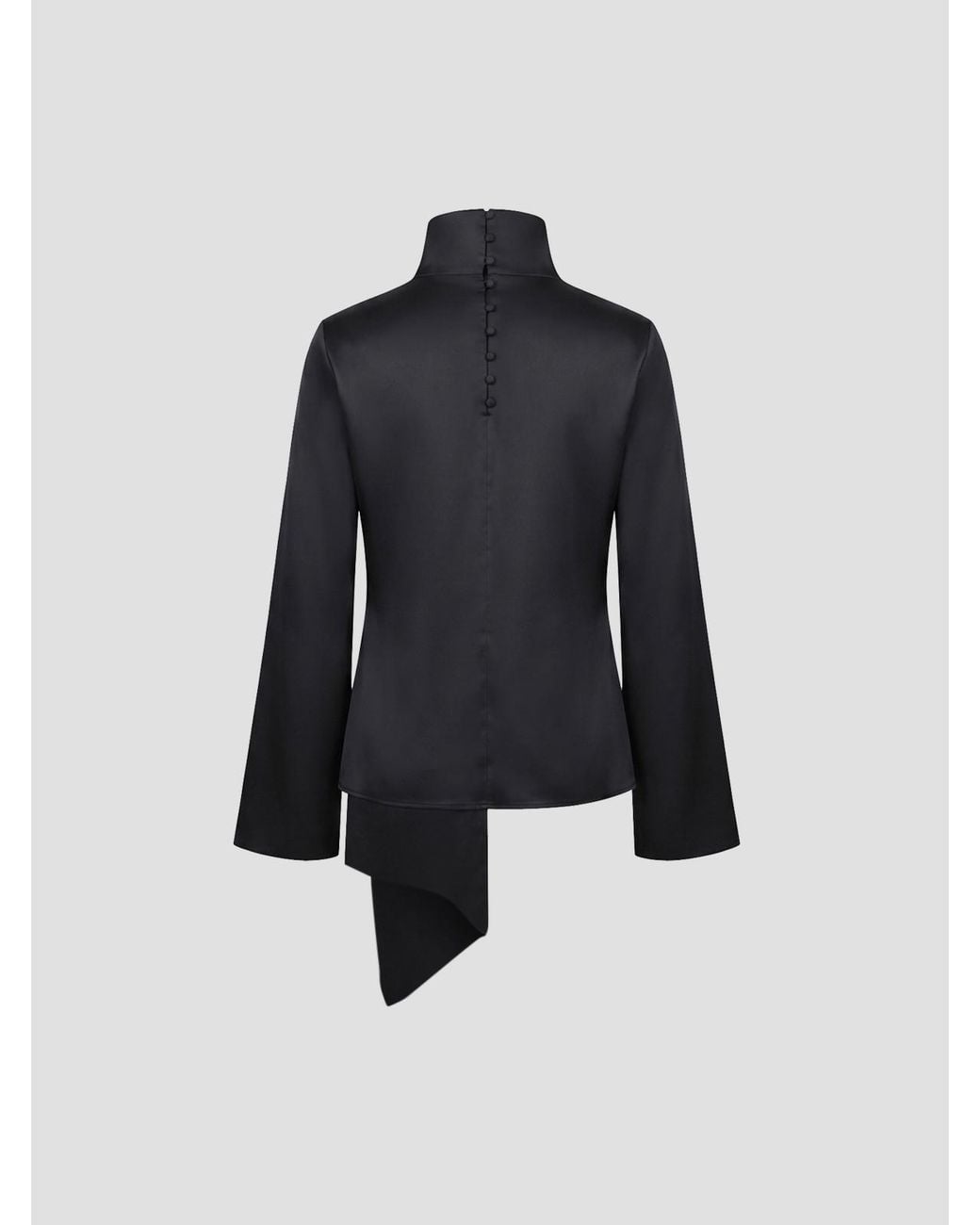 Rohe Blue Draped High Neck Top
