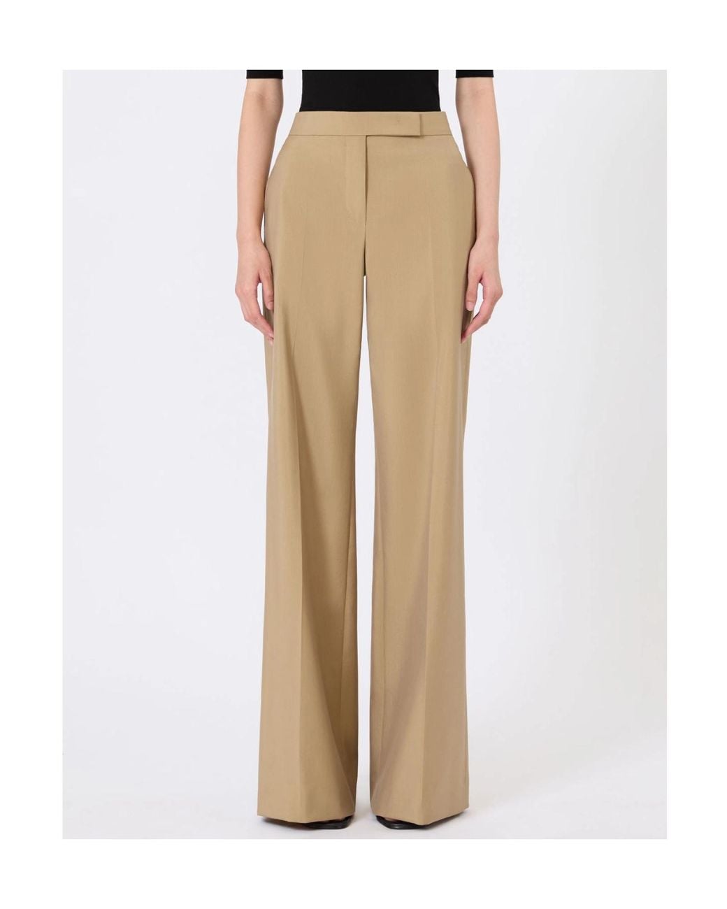 Max Mara Natural Bronte Crease Detailed Pants
