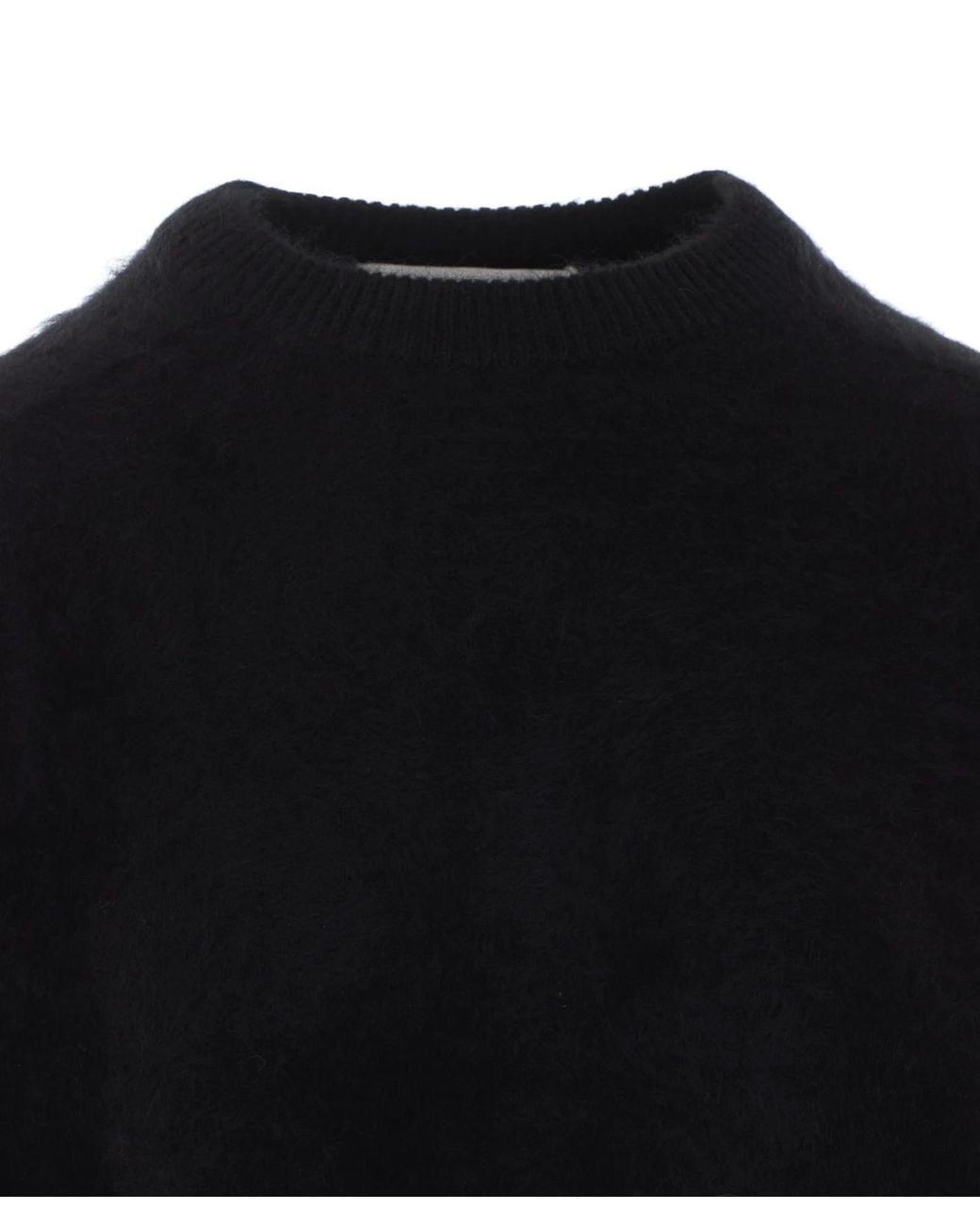 Soft Goat Black Crew-Neck Long-Sleeve Sweater