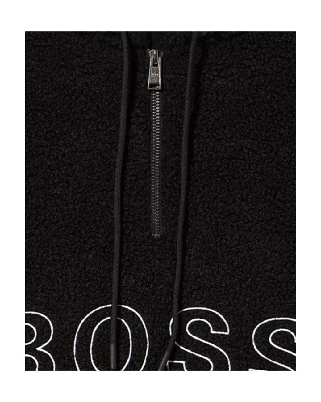Boss Black Semi-Zipper Design Sweater for men