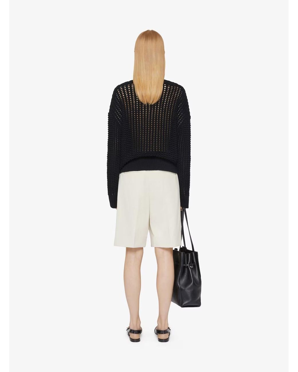 Givenchy Black 4G Crochet-Knit Oversized Jumper