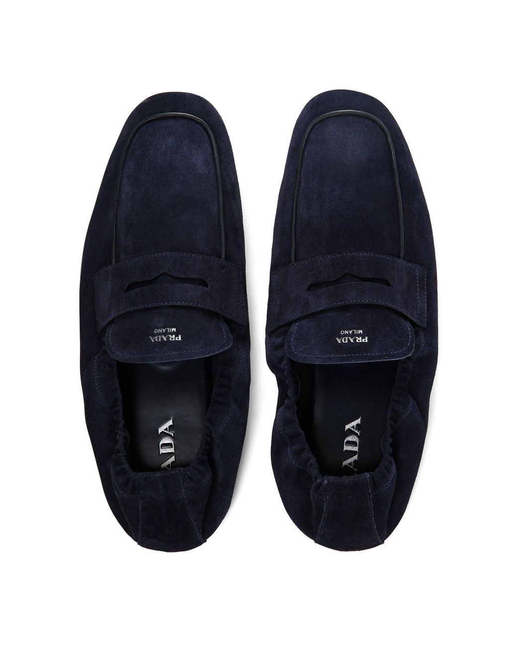 Prada Blue Solid Color Shuffle Loafer for men