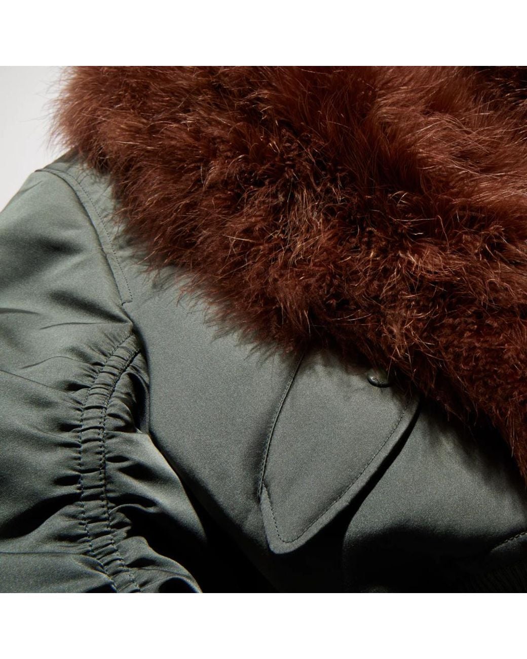 Gucci Brown Heavy Silk Duchesse Bomber Jacket