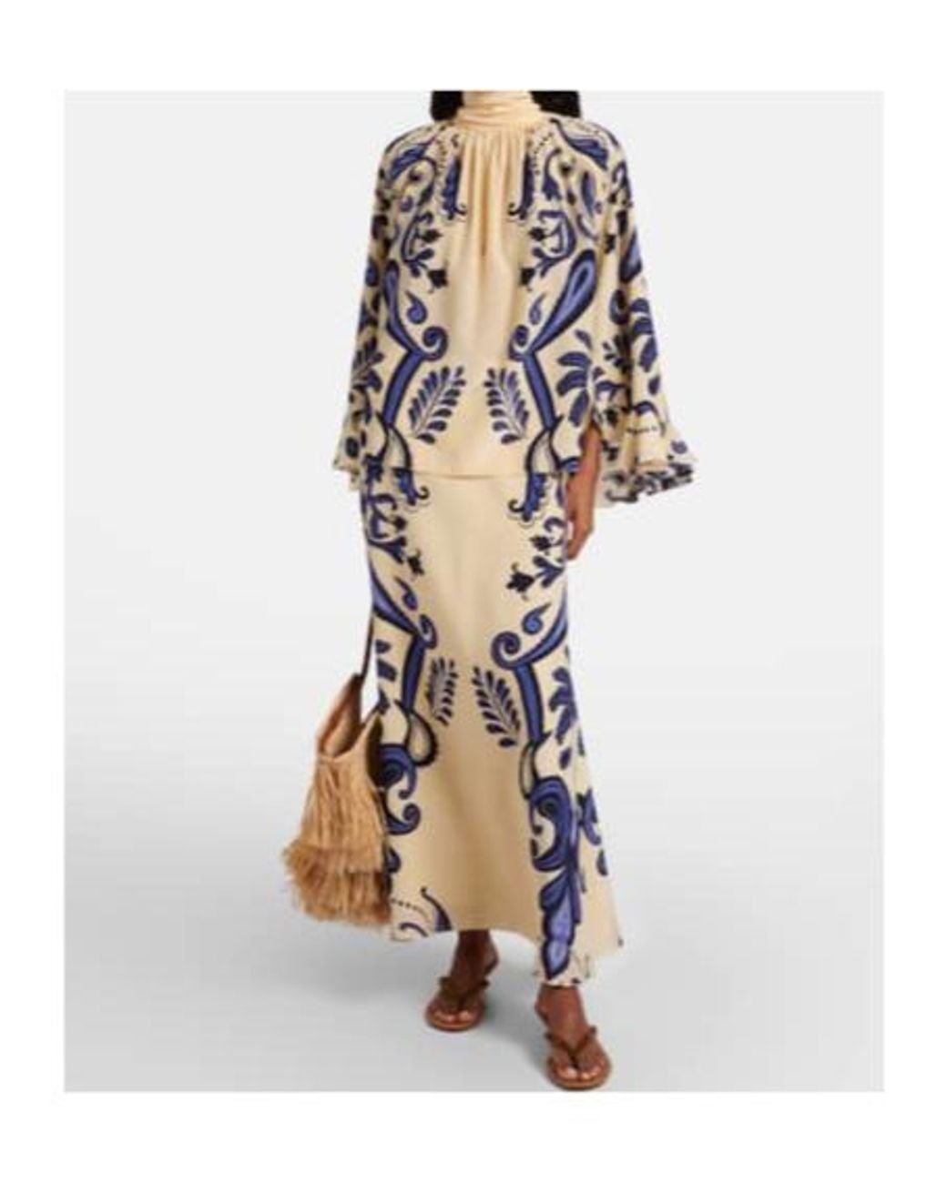 Johanna Ortiz Blue Paisley Silk Blouse