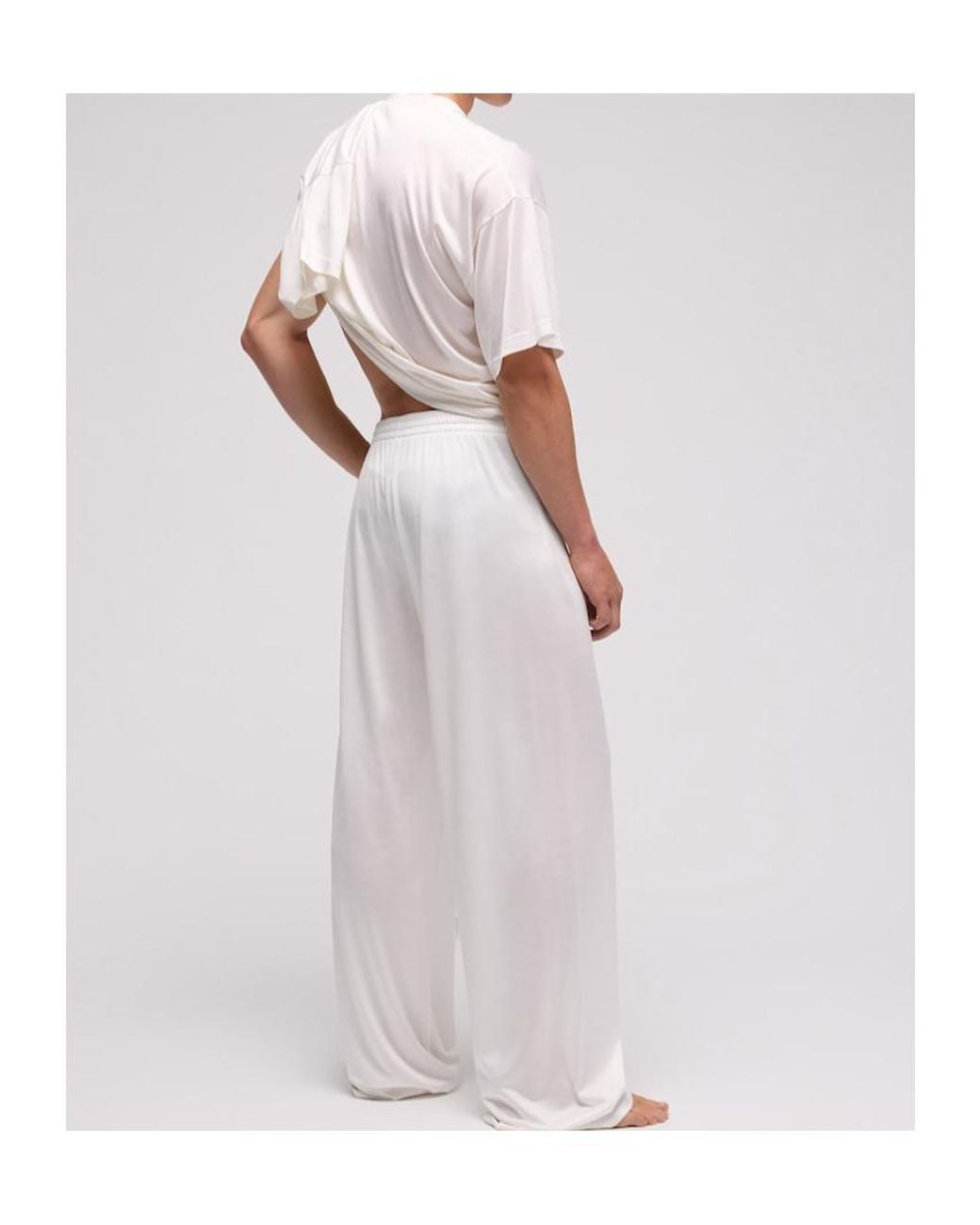 Gucci White Light Silk Jersey Sportswear Pants for men
