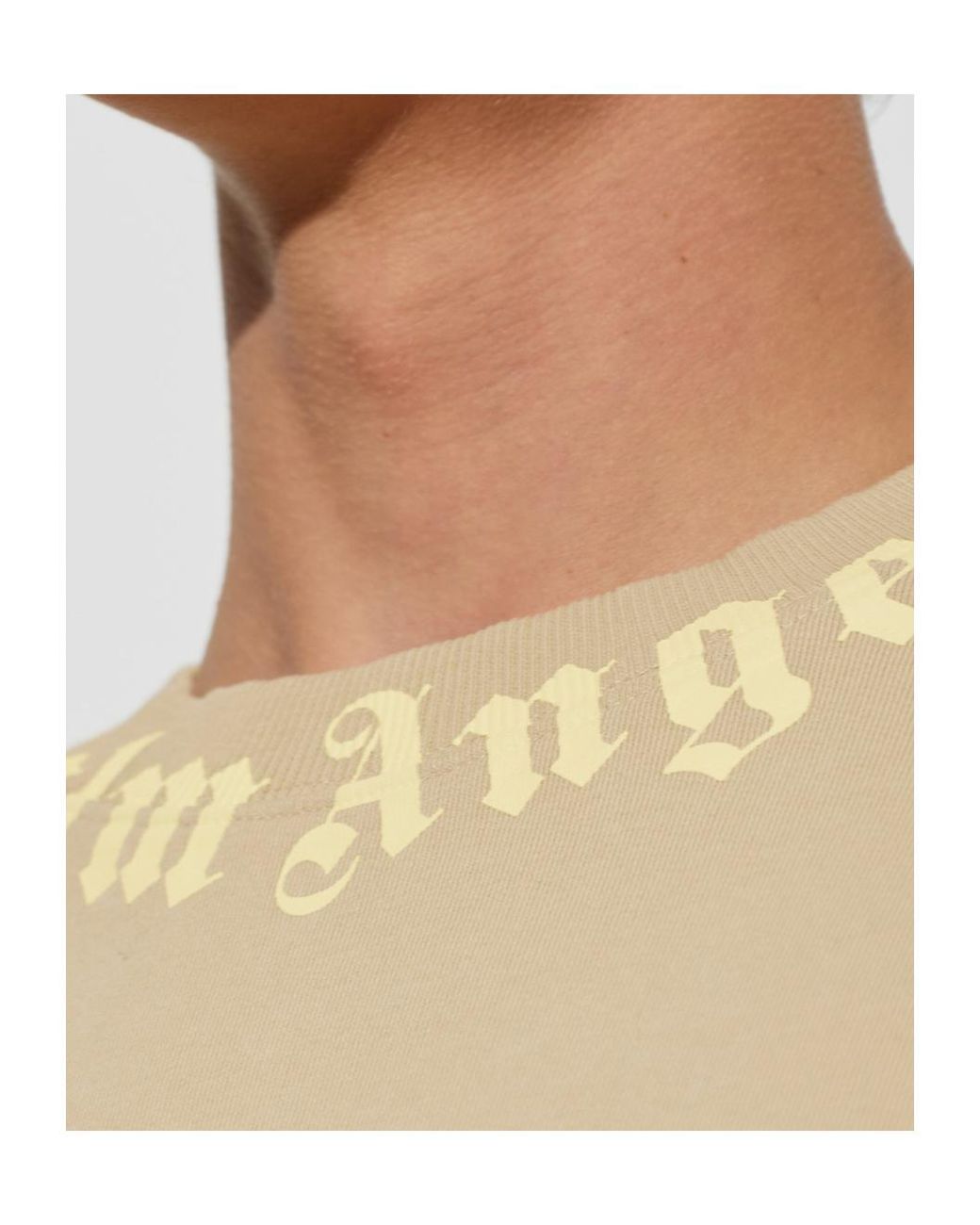 Palm Angels White Neck Logo Crewneck Sweatshirt for men