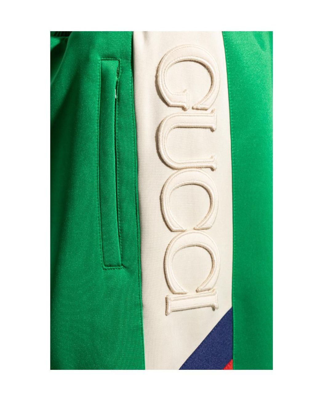Gucci Green Side Stripe-Detail Shorts for men