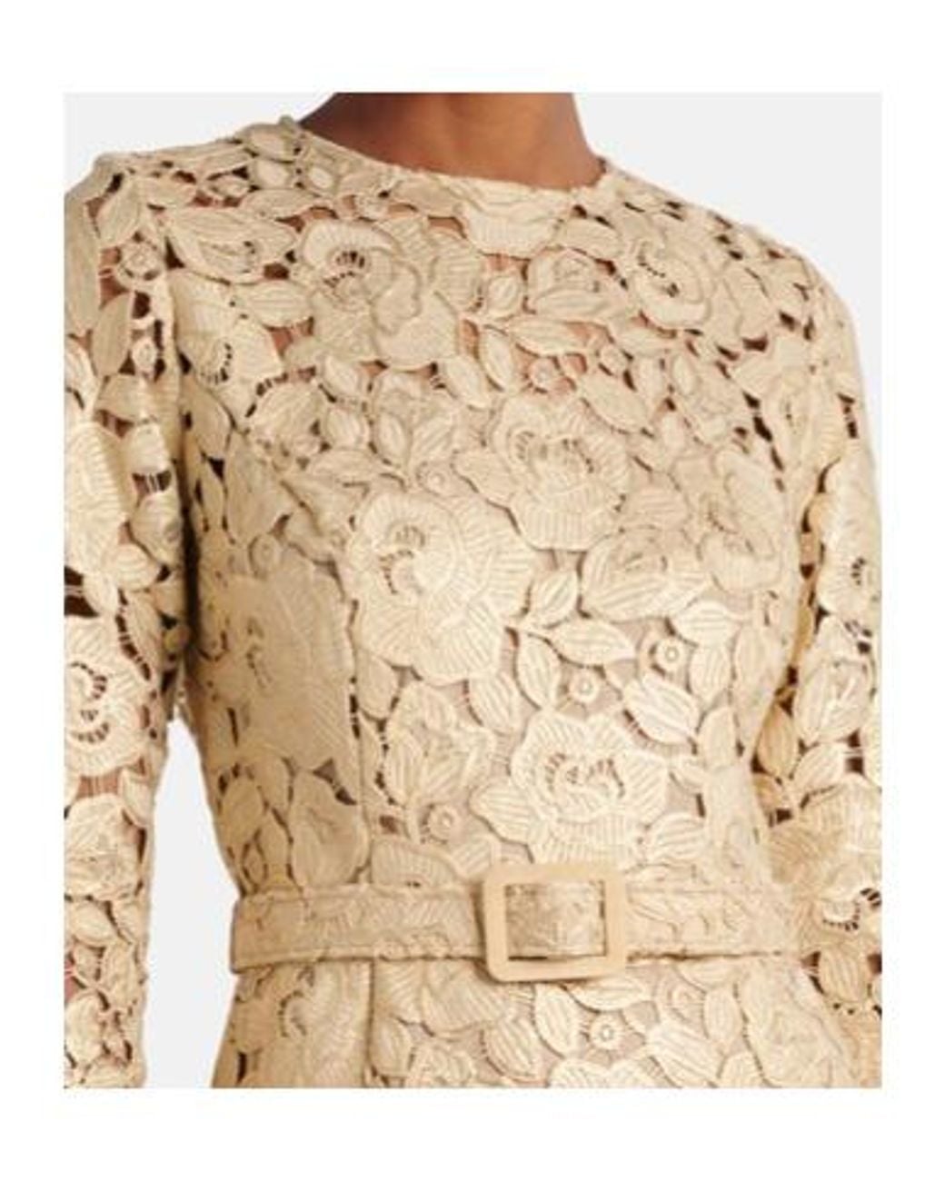 Oscar de la Renta Natural Guipure Lace Cocktail Dress