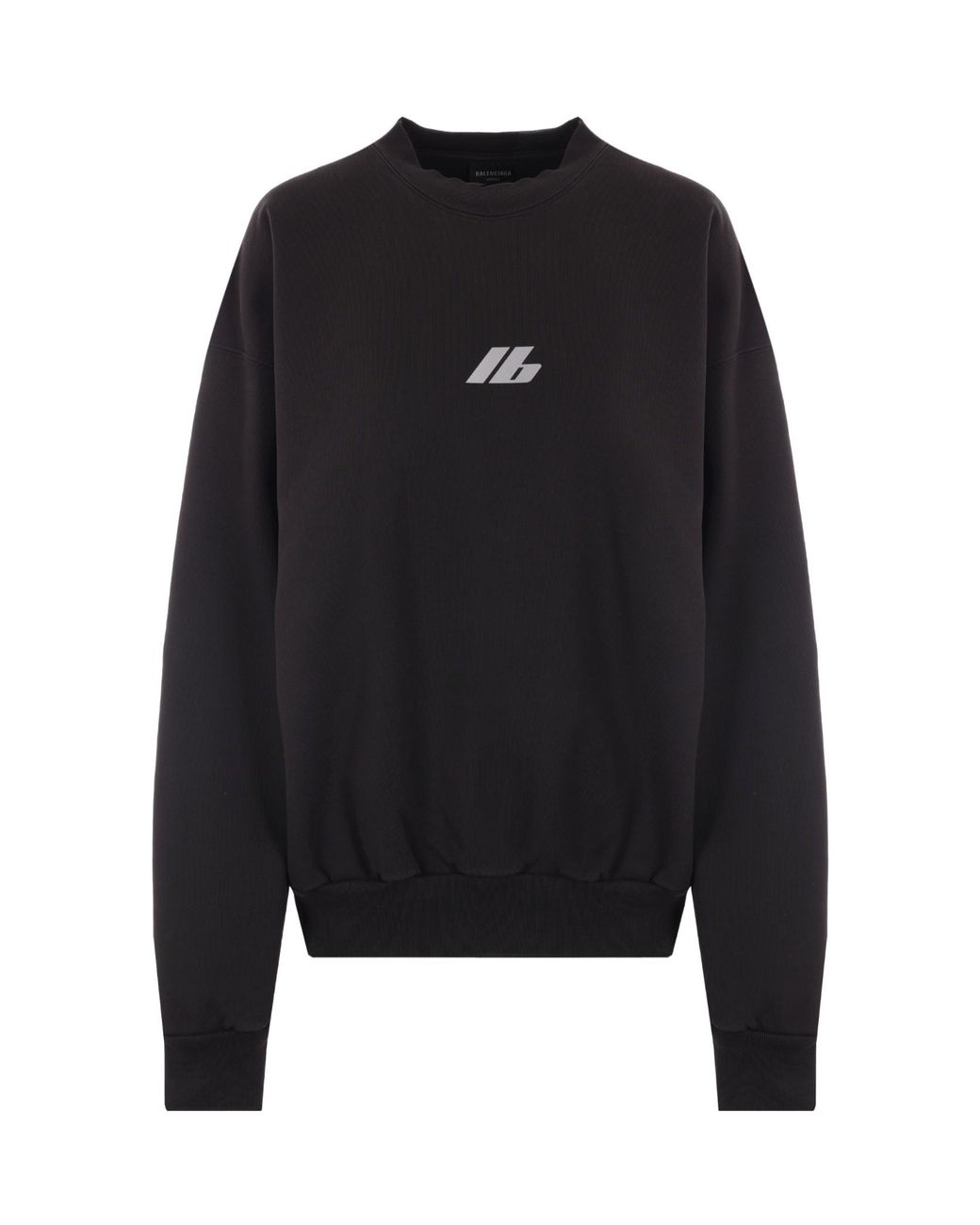 Balenciaga Black Logo Printed Crewneck Activewear Sweatshirt