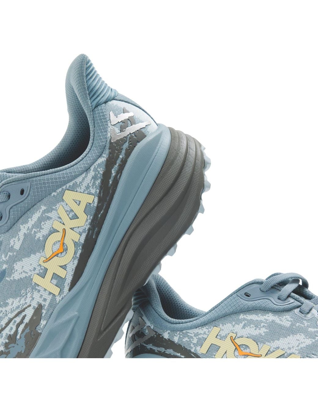 Hoka One One Blue Thick-Soled Trail Running Shoes